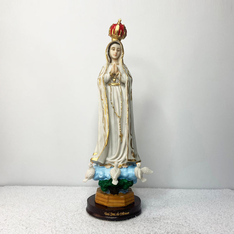 IMAGEM DE RESINA NACIONAL NOSSA SENHORA DE FÁTIMA 31CM (1 UNIDADE)