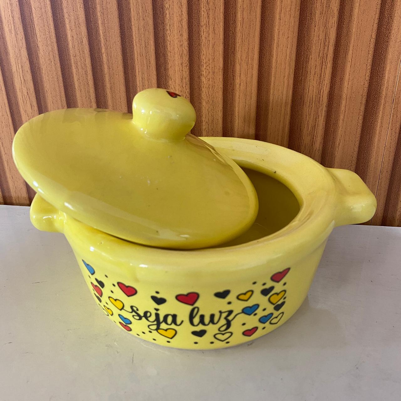 PANELINHA DE PORCELANA AMARELA SEJA LUZ (1 UNIDADE)