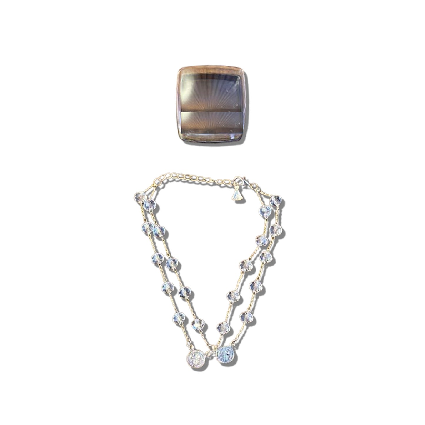 PULSEIRA ESCAPULÁRIO CRISTAL TRANSPARENTE MEDALHA SÃO BENTO  (3 UNIDADES)