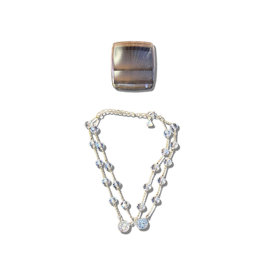 PULSEIRA ESCAPULÁRIO CRISTAL TRANSPARENTE MEDALHA SÃO BENTO  (3 UNIDADES)