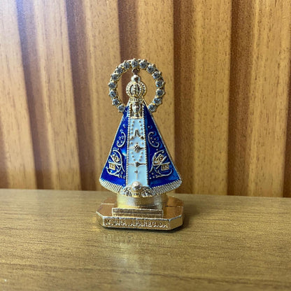 IMAGEM NOSSA SENHORA APARECIDA BRANCA AUREOLA COM STRASS PARA CARRO MOD6 5,4M (12 UNIDADES)