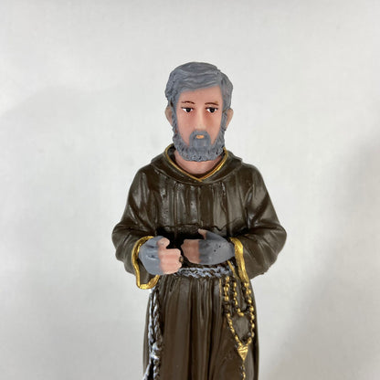 IMAGEM DE RESINA NACIONAL SANTO PADRE PIO 20CM (1 UNIDADE)