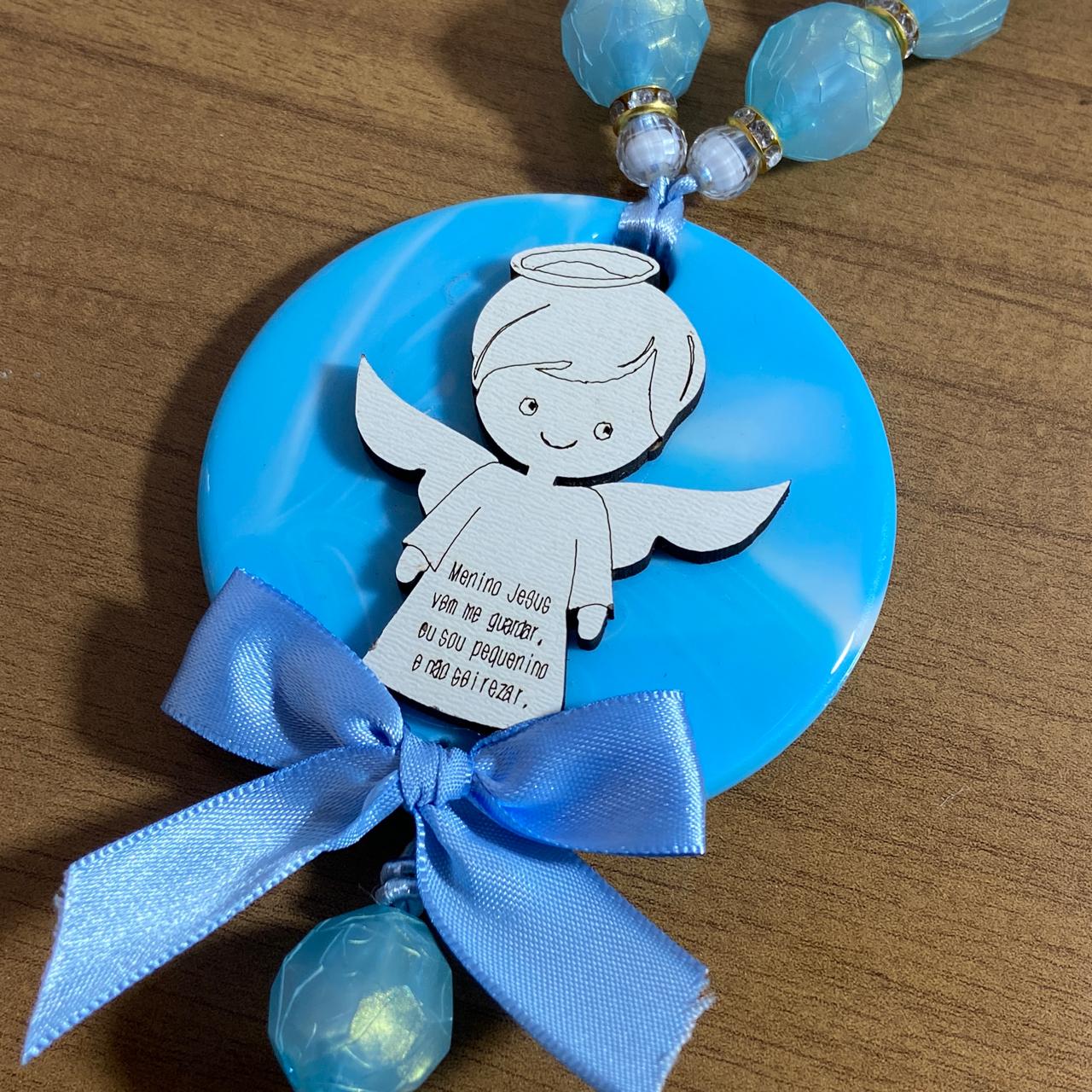 DEZENAACRÍLICA MEDALHÃO DE RESINA ANJINHO AZUL 16MM (1 UNIDADE)