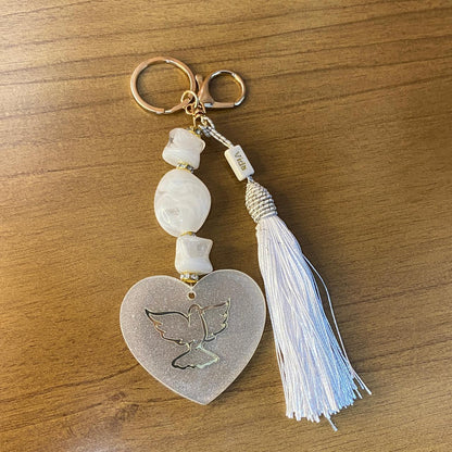 CHAVEIRO DE PEDRARIAS DIVINO ESPÍRITO EM RESINA (1 UNIDADE)