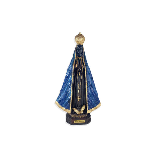 IMAGEM DE GESSO NOSSA SENHORA APARECIDA AZUL PINTADA 34CM (1 UNIDADE)