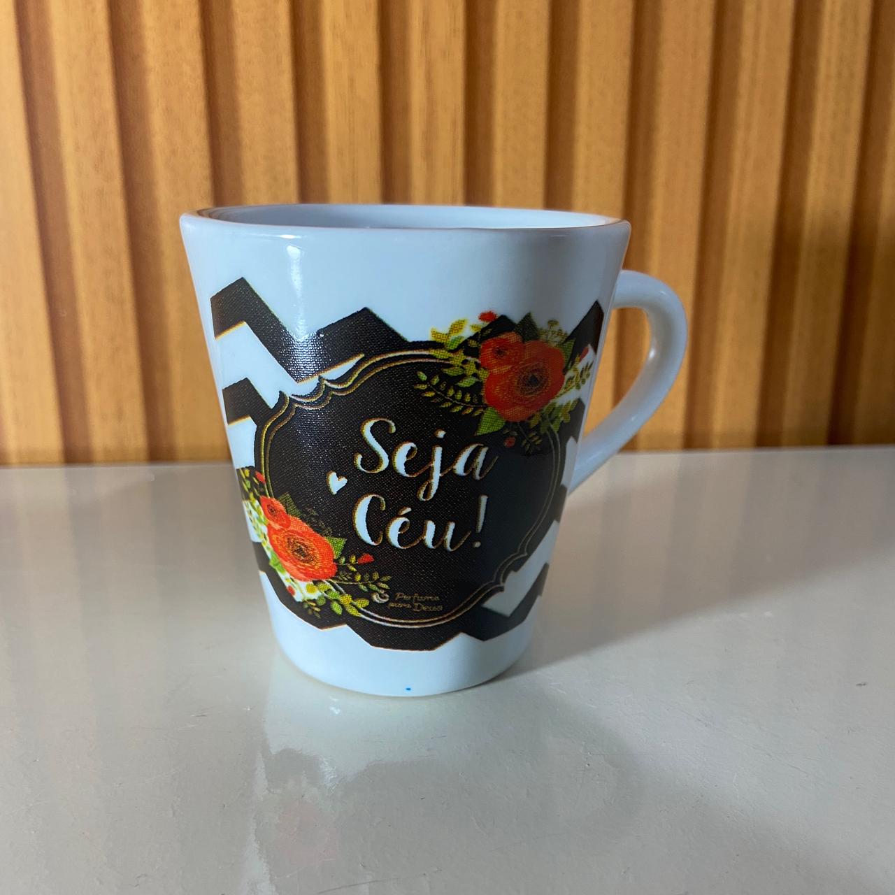 XÍCARA BRANCA SEJA CÉU 120ML (1 UNIDADE)