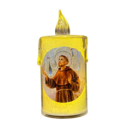 VELA ELETRÔNICA TRANSPARENTE SÃO FRANCISCO 08CM ( 3 UNIDADES)