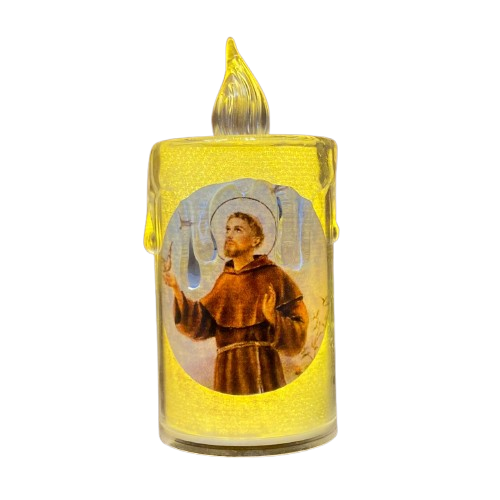 VELA ELETRÔNICA TRANSPARENTE SÃO FRANCISCO 08CM ( 3 UNIDADES)