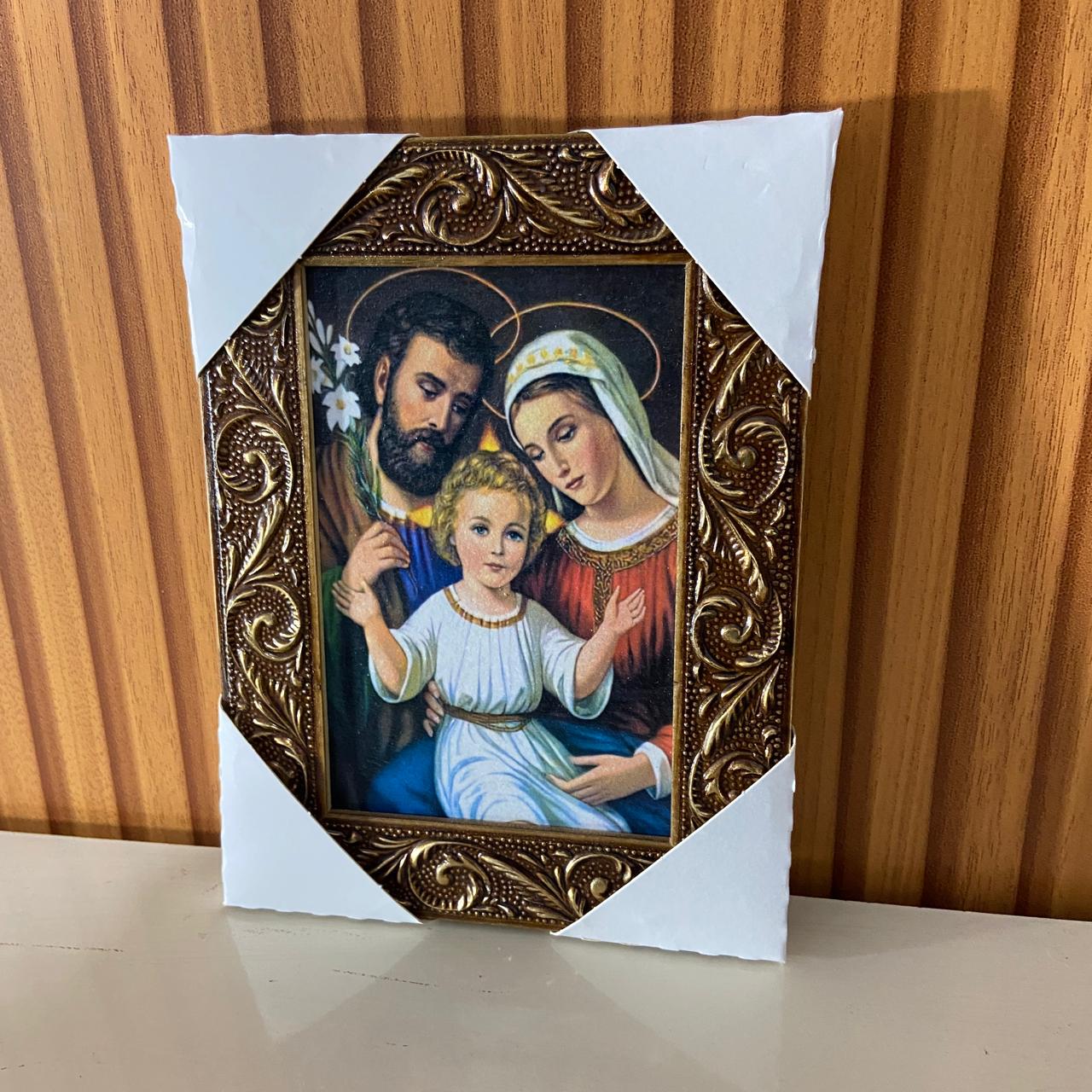 QUADRO COM MOLDURA RESINADO SAGRADA FAMÍLIA 20,5X15,5 (1 UNIDADE)