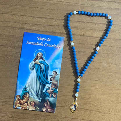 TERÇO AZUL NOSSA SENHORA DA IMACULADA CONCEIÇÃO MOD2  6MM (1 UNIDADE)