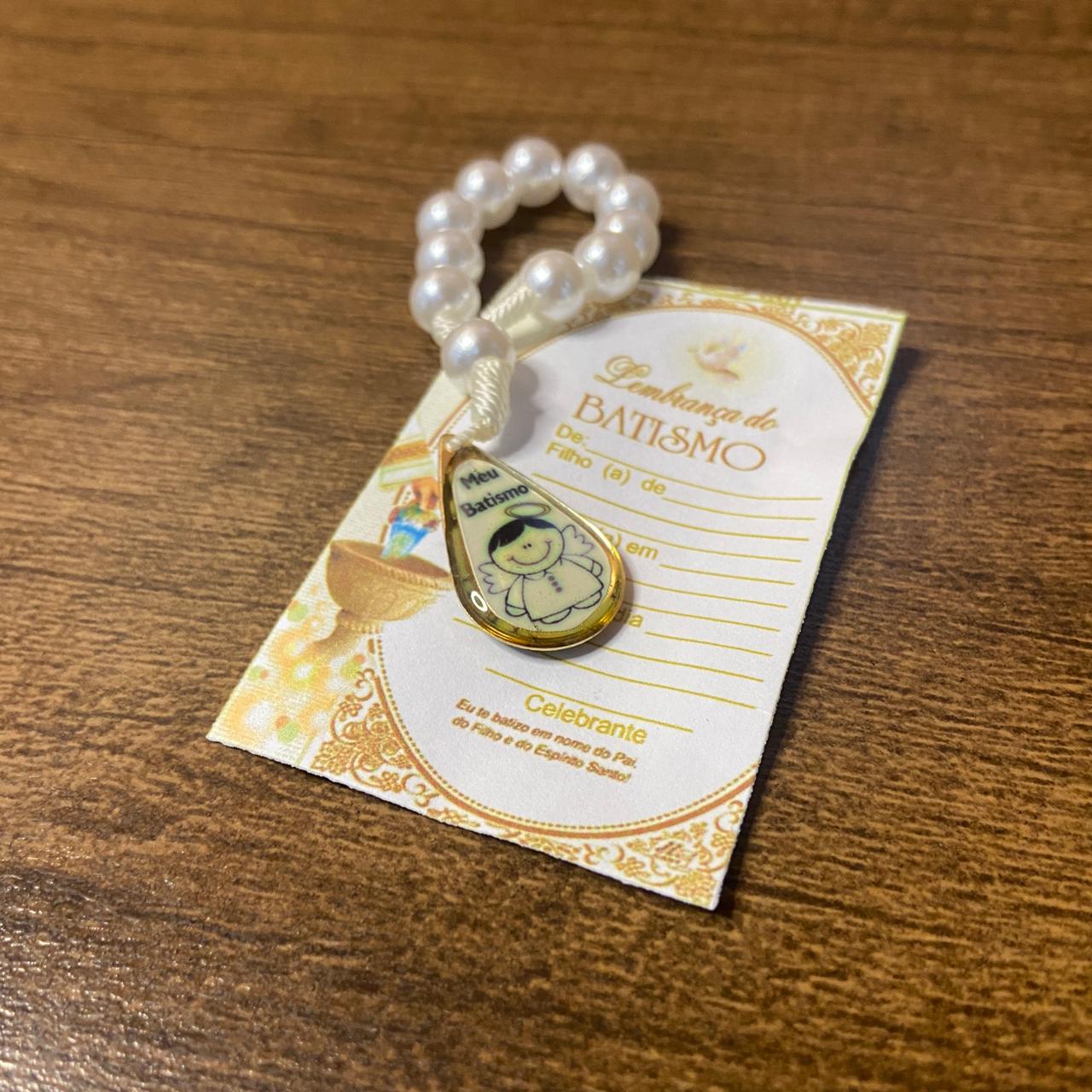 DEZENA DE DEDO PEROLA GOTA LEMBRANÇA BATISMO BRANCA 6MM (1 UNIDADES)