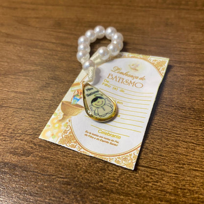 DEZENA DE DEDO PEROLA GOTA LEMBRANÇA BATISMO BRANCA 6MM (1 UNIDADES)
