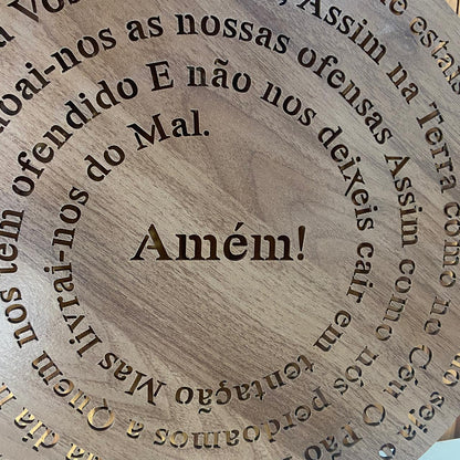 MANDALA MDF TABACO ORAÇÃO DO PAI NOSSO 30CM (1 UNIDADE)