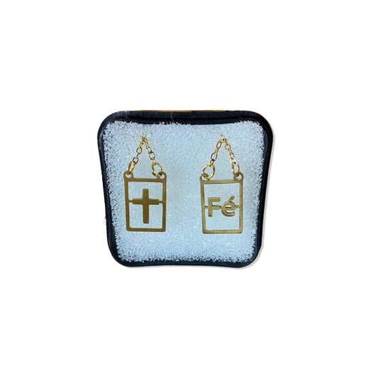 ESCAPULÁRIO DOURADO VAZADO CRUZ E FÉ (6 UNIDADES)