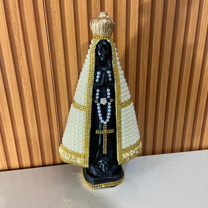 IMAGEM DE GESSO NOSSA SENHORA APARECIDA PÉROLA 31CM (1 UNIDADE)