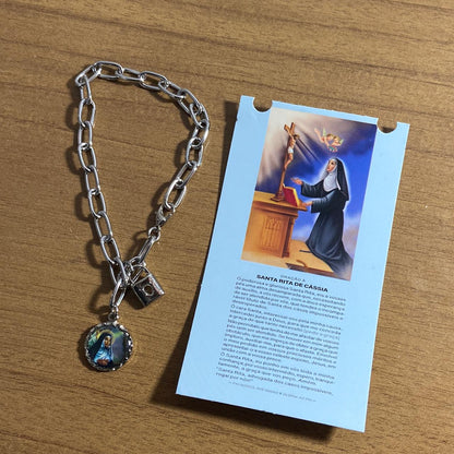 PULSEIRA CADEADO SANTA RITA DE CÁSSIA (3 UNIDADES)