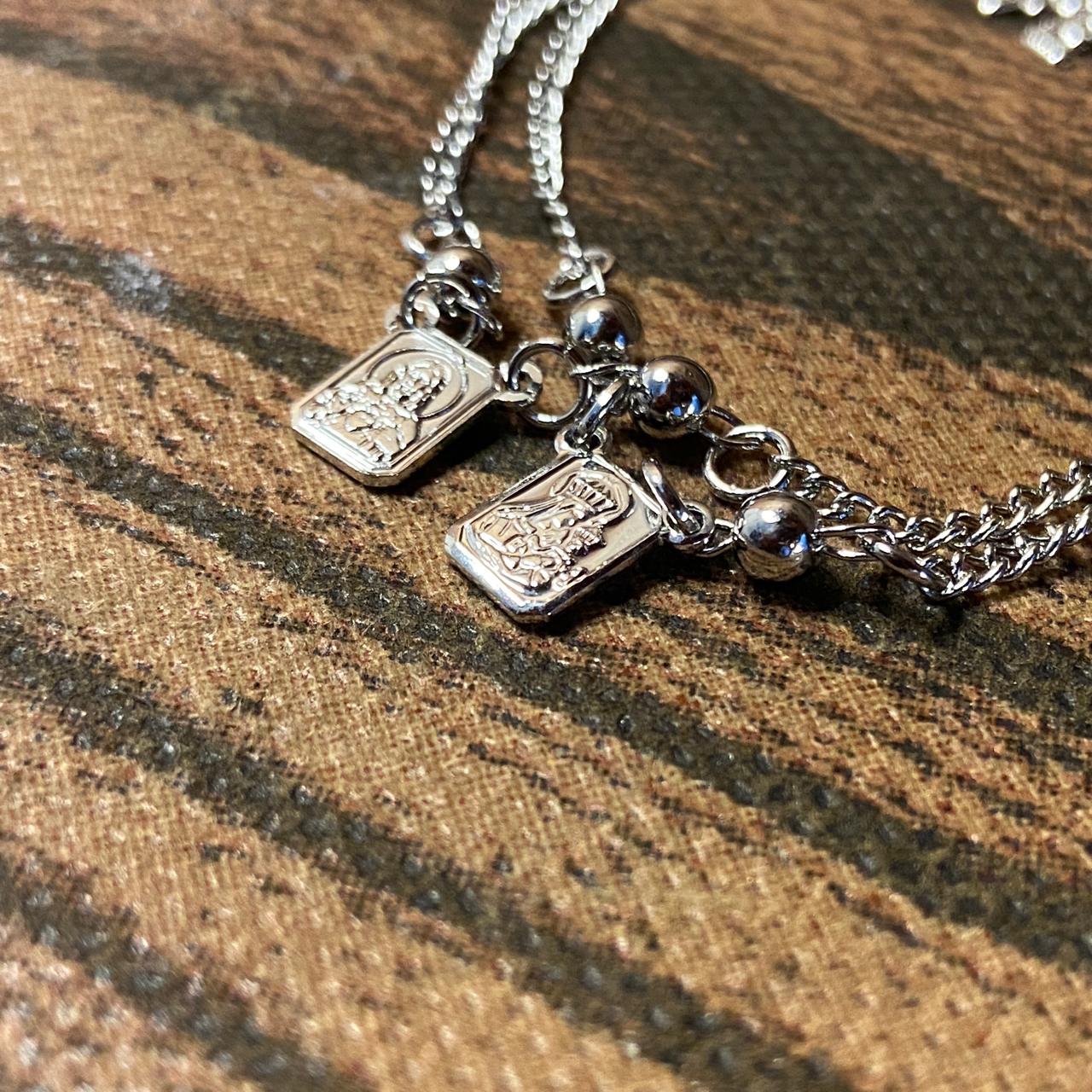 PULSEIRA ESCAPULÁRIO INOX SAGRADO CORAÇÃO DE JESUS E NOSSA SENHORA DO CARMO  (3 UNIDADES)