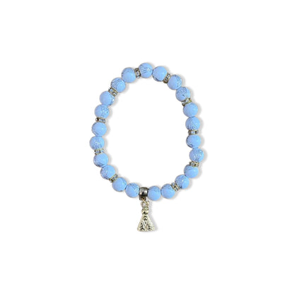 PULSEIRA PÉROLA CONTAS DECORADAS BRANCA NOSSA SENHORA APARECIDA  (06 UNIDADES)