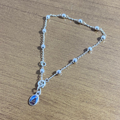 PULSEIRA PRATEADA PINGENTE NOSSA SENHORA APARECIDA  (01 UNIDADE)