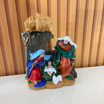 IMAGEM DE RESINA NACIONAL PRESÉPIO ÚNICO CABANA MOD2 15,5CM (1 UNIDADE)