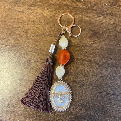 CHAVEIRO DE PEDRARIAS DIVINO ESPÍRITO SANTO COM STRASS MOD3 (1 UNIDADE)