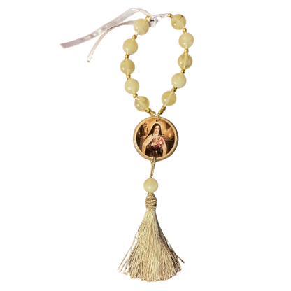 DEZENA PEDRARIAS MEDALHÃO DE RESINADO  SANTA TERESINHA  17MM (1 UNIDADE)