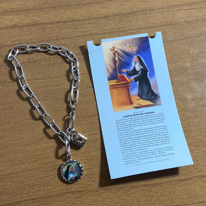 PULSEIRA CADEADO SANTA RITA DE CÁSSIA (3 UNIDADES)