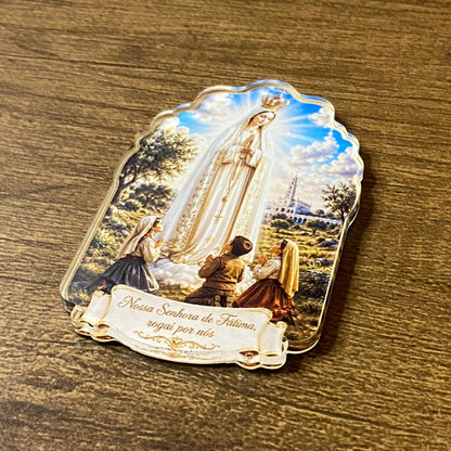 IMÃ DE ACRÍLICO NOSSA SENHORA DE FÁTIMA (1 UNIDADE)