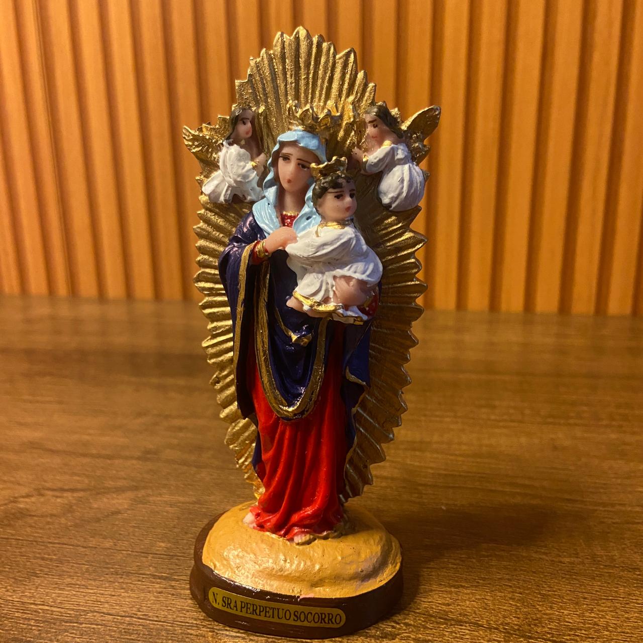 IMAGEM DE RESINA NACIONAL NOSSA SENHORA DO PERPÉTUO SOCORRO 15CM (1 UNIDADE)