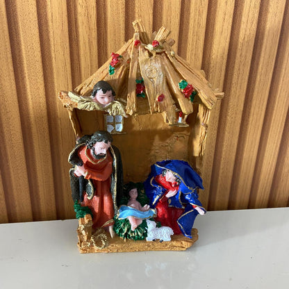 IMAGEM DE RESINA NACIONAL PRESÉPIO ÚNICO CABANA 19CM (1 UNIDADE)