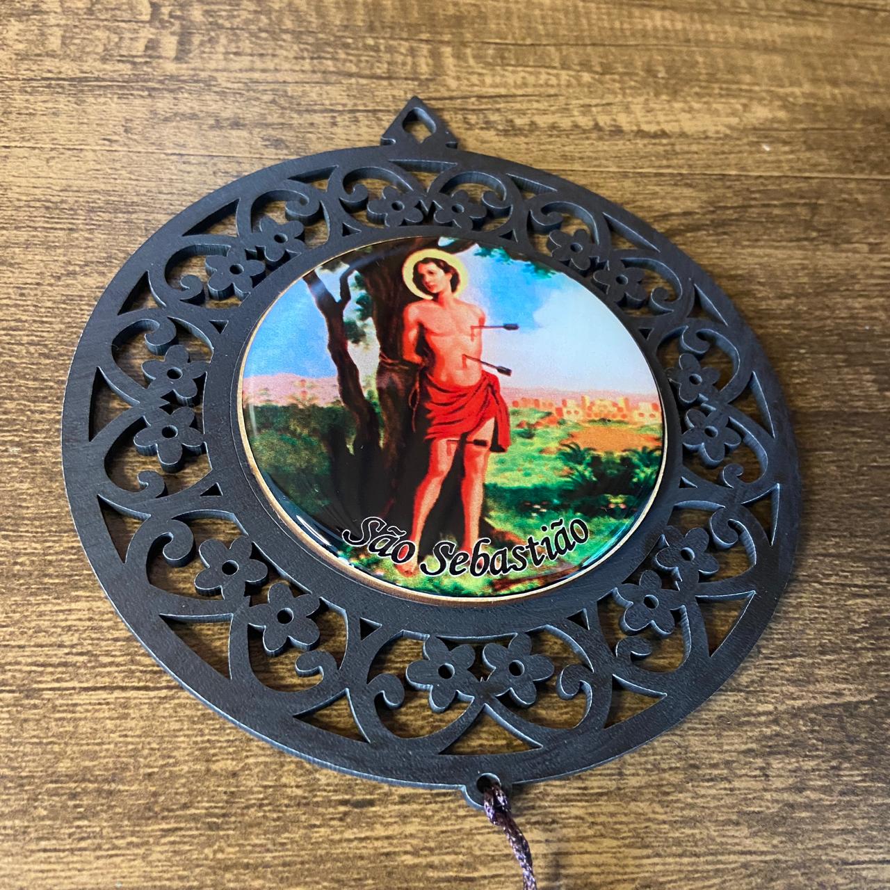 MANDALA MDF TABACO SÃO SEBASTIÃO 26CM (1 UNIDADE)