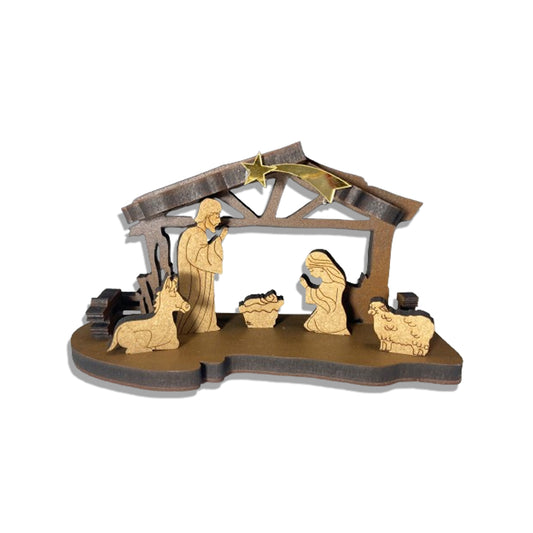 ENFEITE DE MESA MDF PRESÉPIO  (1 UNIDADE)