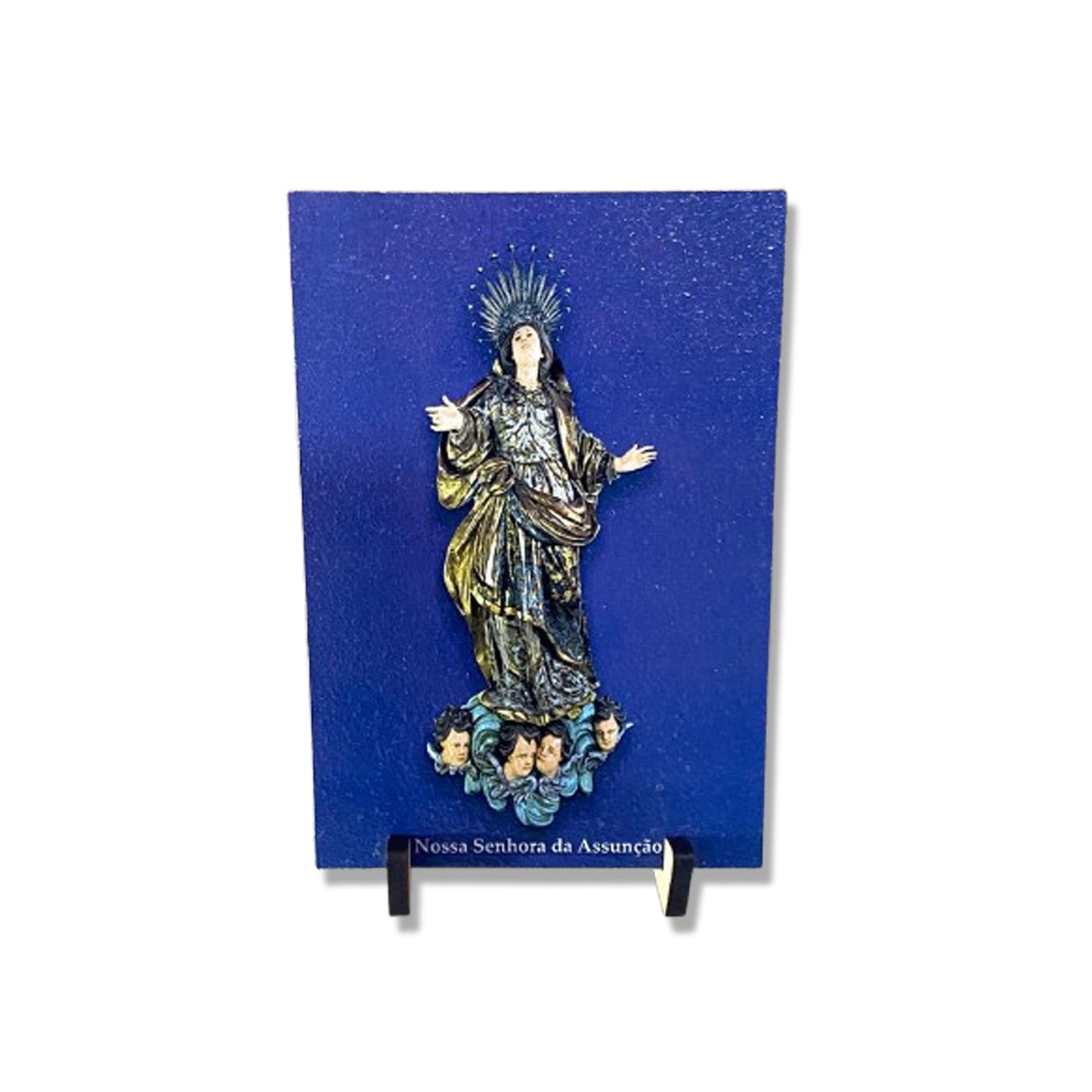 PLAQUINHA DE MESA MDF RESINADO NOSSA SENHORA DA ASSUNÇÃO 19CM x 13CM  (1 UNIDADE)