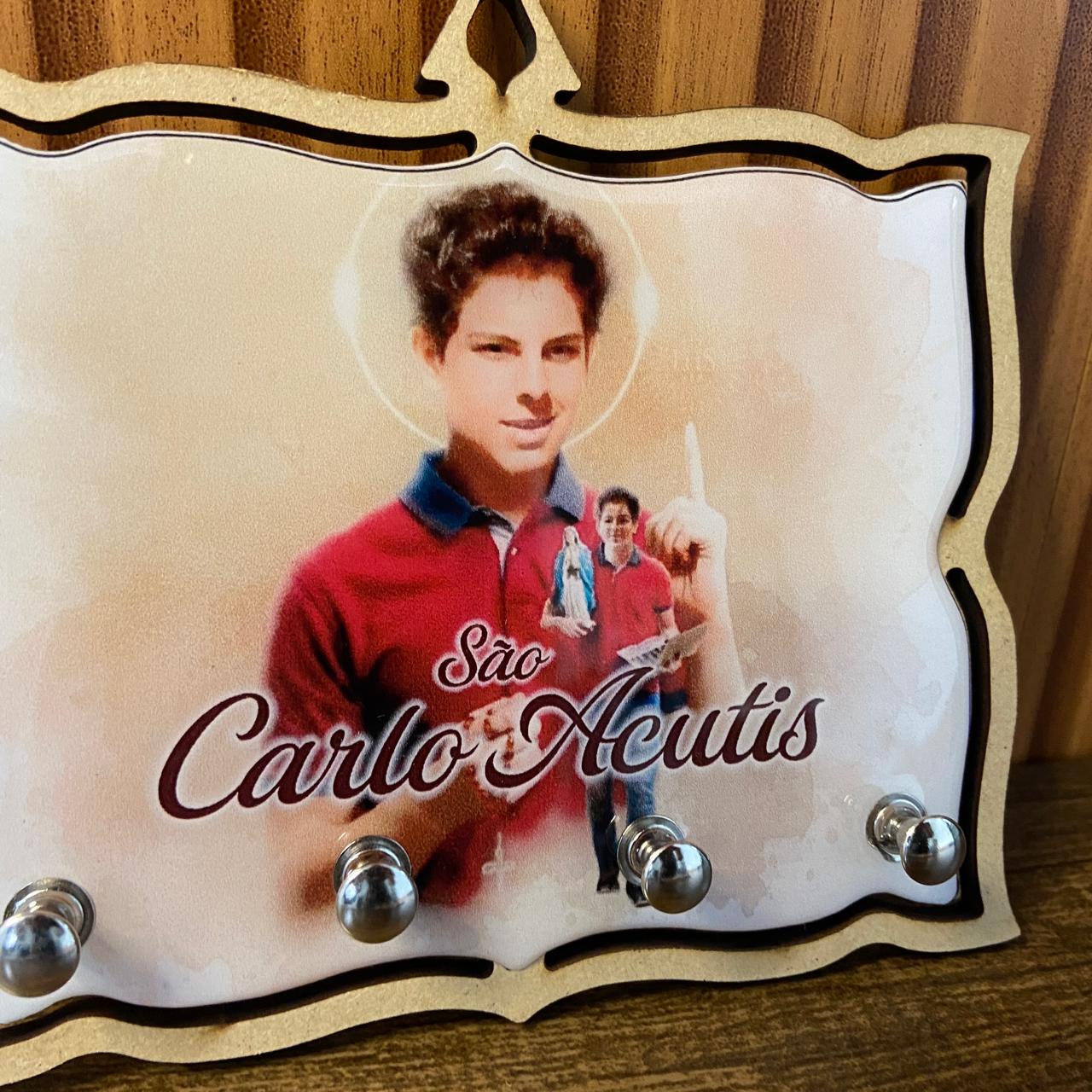 PORTA CHAVE RESINADO SÃO CARLO ACUTIS 14CM (1 UNIDADE)