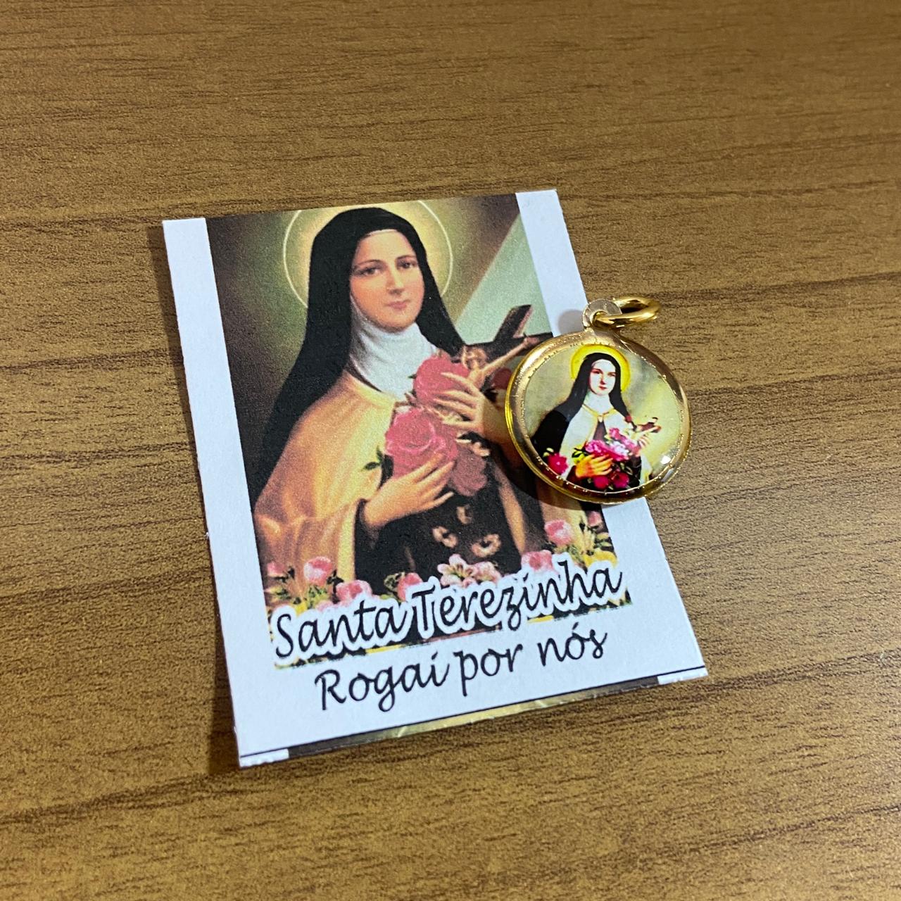 MEDALHA DUPLA FACE SANTA TERESINHA (12 UNIDADES)