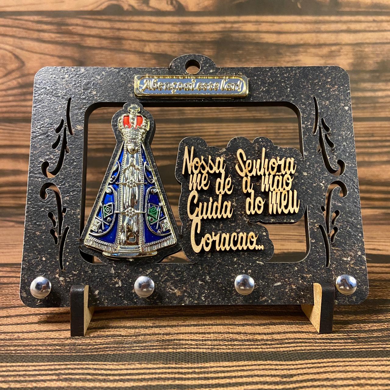 PORTA CHAVE VAZADO NOSSA SENHORA APARECIDA EM RELEVO 14CM (1 UNIDADE)