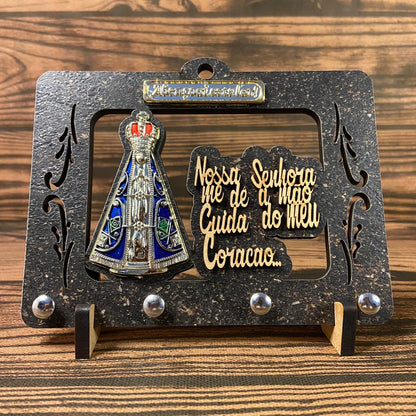 PORTA CHAVE VAZADO NOSSA SENHORA APARECIDA EM RELEVO 14CM (1 UNIDADE)