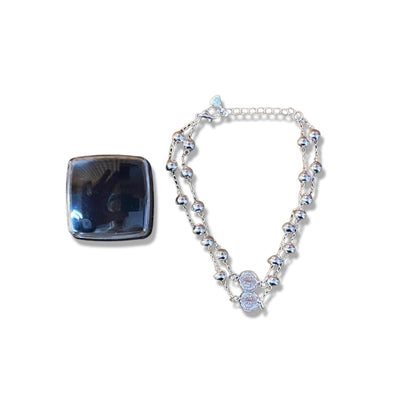 PULSEIRA ESCAPULARIO PRATEADO MEDALHA SÃO BENTO  (3 UNIDADES)