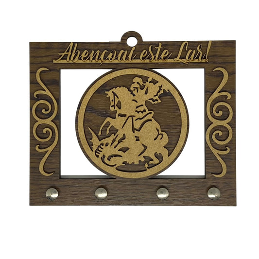 PORTA CHAVE VAZADO SÃO JORGE 14CM (1 UNIDADE)