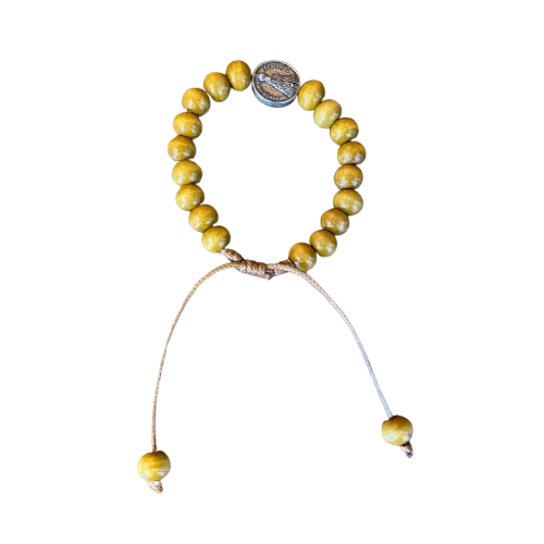 PULSEIRA DE MADEIRA MARROM REGULAVEL NOSSA SENHORA APARECIDA (3 UNIDADES)