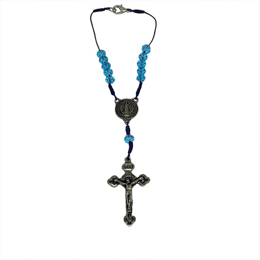 DEZENA PARA CARRO CRISTAL MEDALHA SÃO BENTO AZUL (3 UNIDADES)