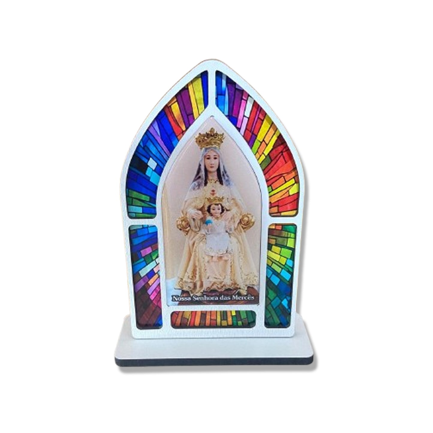 CAPELA MDF VITRAL NOSSA SENHORA DAS MERCÊS 18CM (1 UNIDADE)