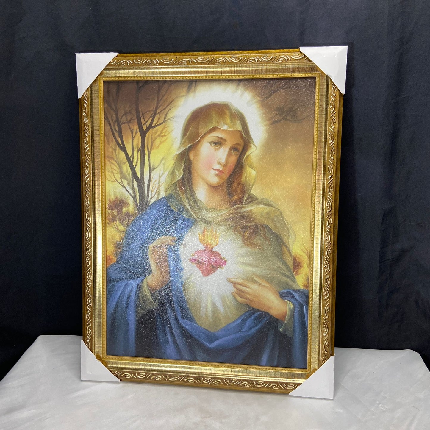 QUADRO COM MOLDURA RESINADO IMACULADO CORAÇÃO DE MARIA 45CMX35CM (1 UNIDADE)