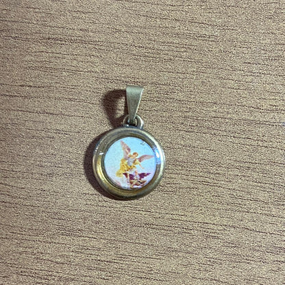 PINGENTE REDONDO OURO VELHO RESINADO SÃO MIGUEL ARCANJO  (6 UNIDADES)