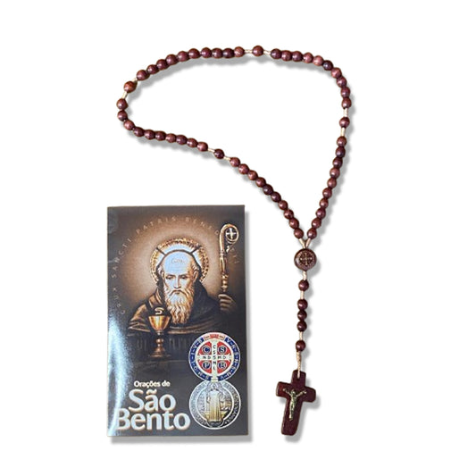 TERÇO DE MADEIRA SÃO BENTO 06MM (3 UNIDADES)