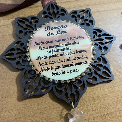ESCAPULÁRIO DE PORTA ESTRELA TABACO SAGRADA FAMÍLIA (1 UNIDADE)