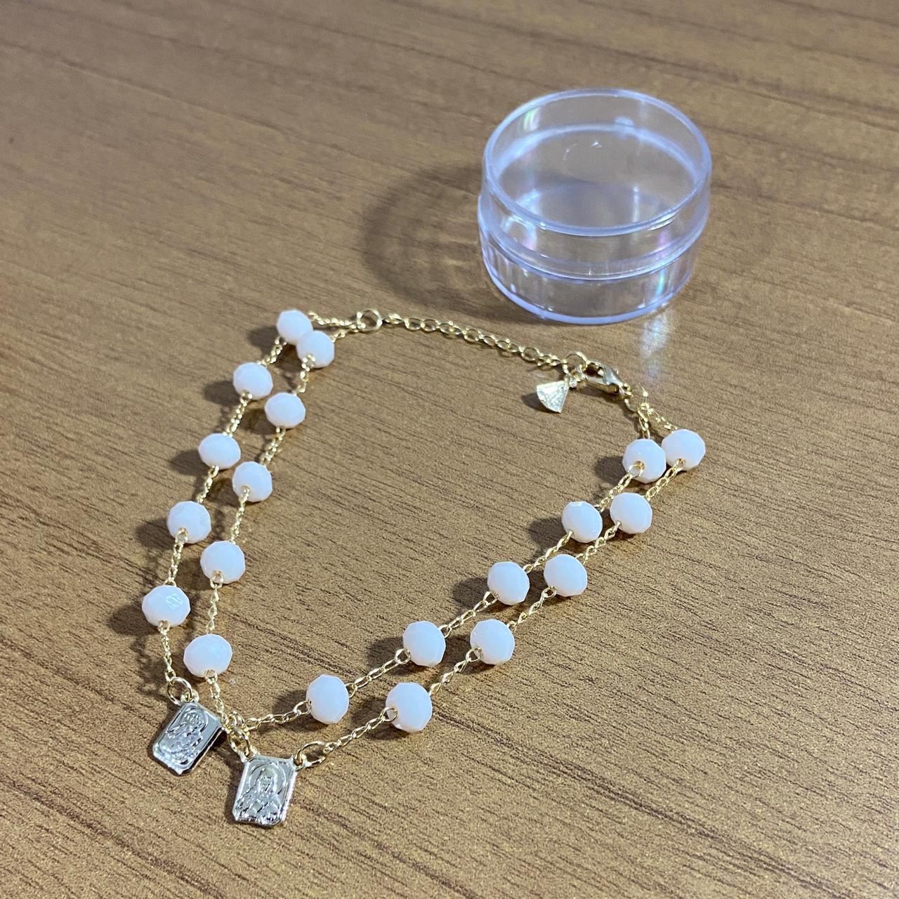 PULSEIRA ESCAPULARIO CRISTAL ROSÉ (3 UNIDADES)