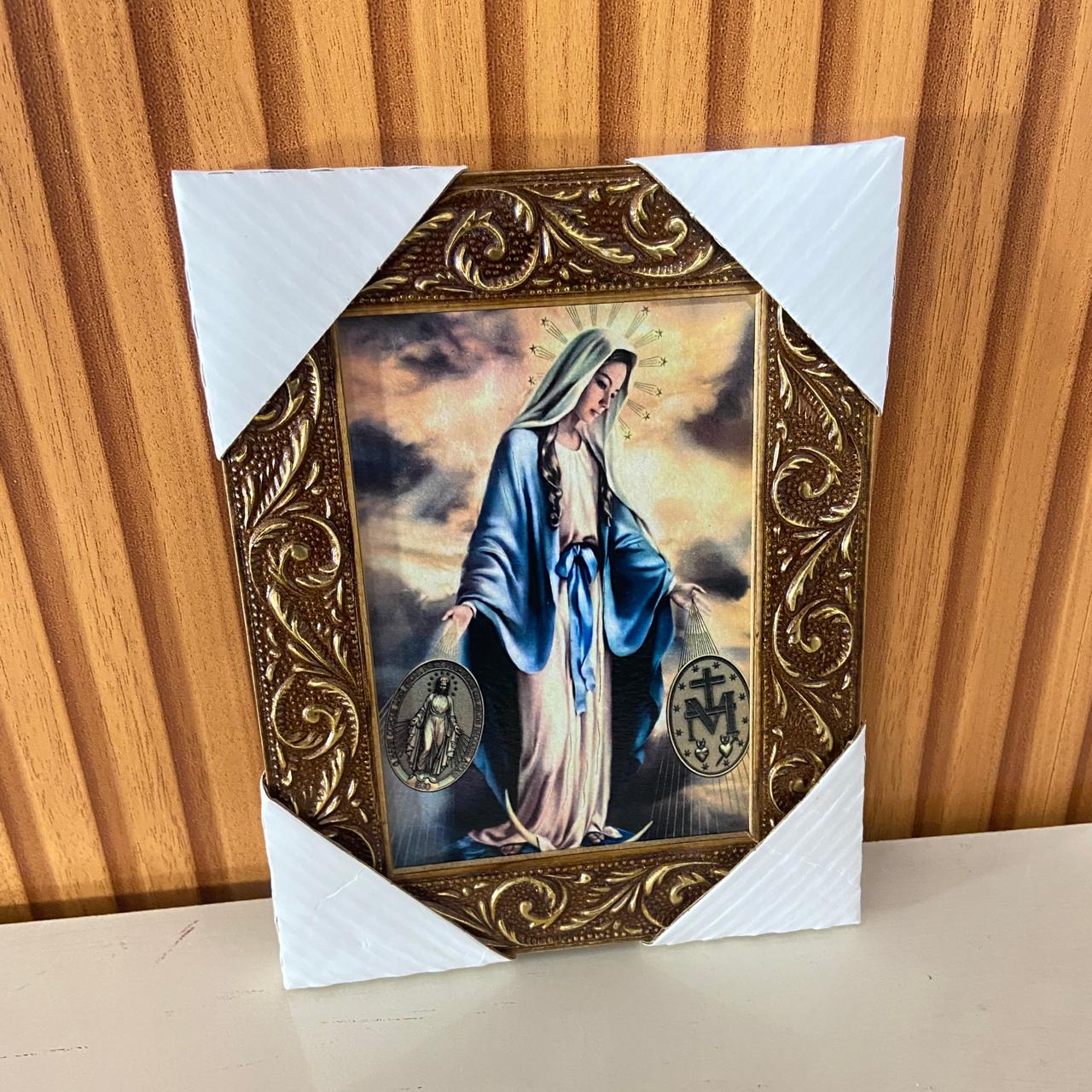 QUADRO COM MOLDURA RESINADO NOSSA SENHORA DAS GRAÇAS 20,5X15,5 (1 UNIDADE)