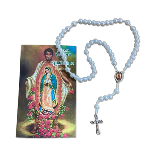 TERÇO PÉROLA NOSSA SENHORA DE GUADALUPE 8MM (1 UNIDADE)