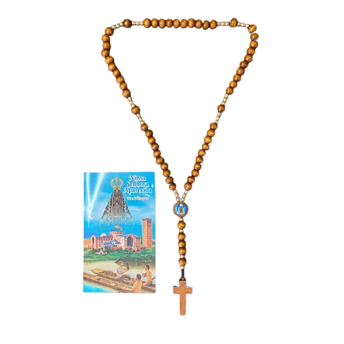 TERÇO DE MADEIRA NOSSA SENHORA APARECIDA  10MM (1 UNIDADE)
